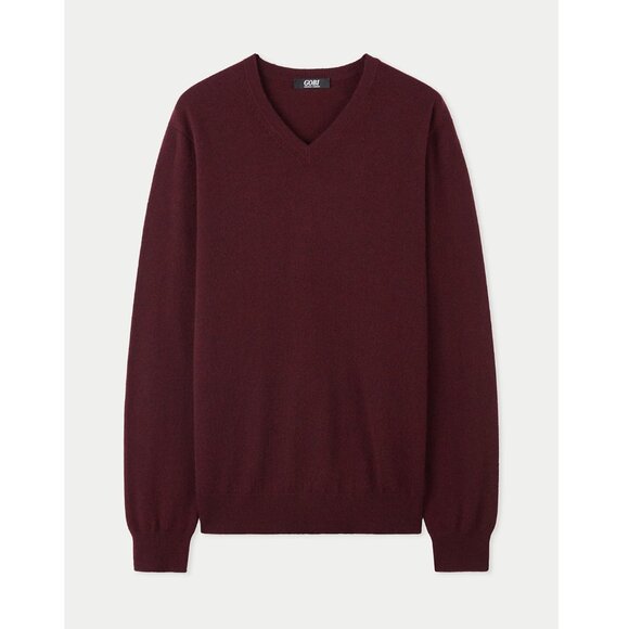 Gobi Essential Cashmere V-Neck Sweater, Zinfandel, Medium, New! - Picture 1 of 1